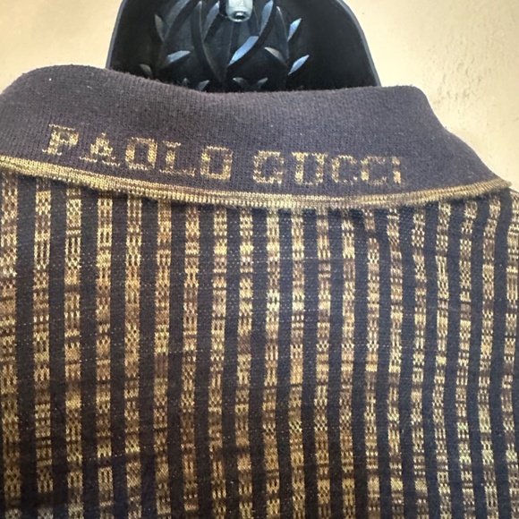 PAOLO Gucci Long Sleeve Polo VINTAGE fashion history 24"armpit to armpit seams - Picture 4 of 6